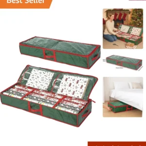 Underbed Gift Wrap Organizer,Gift Wrapping Paper Storage Container,Holds up t...