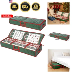 Underbed Gift Wrap Organizer,Gift Wrapping Paper Storage Container,Holds up t...
