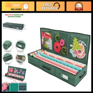 Gift Wrap Storage Organizer for Under Bed | Holds 18-24 Rolls | 41