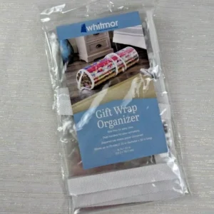 New Whitmor Gift Wrap Organizer Storage Bag Clear See-Thru Stores Up to 25 Rolls